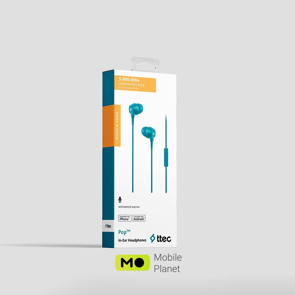 Ttec Pop Turquoise (2KMM13TZ) Тип: вакуумні; Конструкція