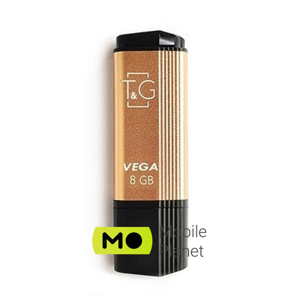 USB 8GB T&G 121 Vega Series Gold (TG121-8GBGDK) Інтерфейс: USB 2.0; Об'єм пам'яті: 8
