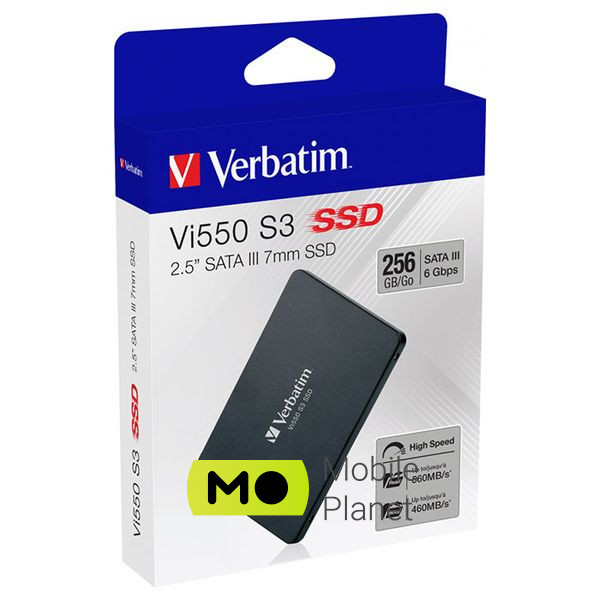VERBATIM Vi550 S3 256GB 2.5 SATA (49351) (UA) Форм-фактор: 2.5; Ёмкость: 256 ГБ;