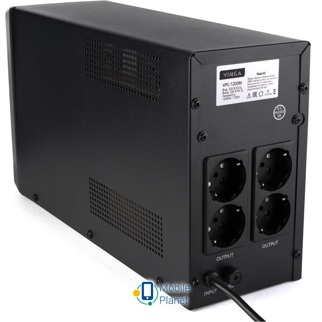 Vinga LCD 1200VA metal case (VPC-1200M) (UA) Артикул VPC-1200M