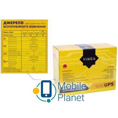 Vinga LCD 1500VA plastic case (VPC-1500P) (UA) Клас товару: для домашніх ПК; Тип