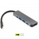 Vinga Type-C to 4K HDMI + 2 * USB3.0 + 2 * PD aluminium (VCPHTC5AL)