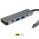 Vinga Type-C to 4K HDMI + 2 * USB3.0 + 2 * PD aluminium (VCPHTC5AL)