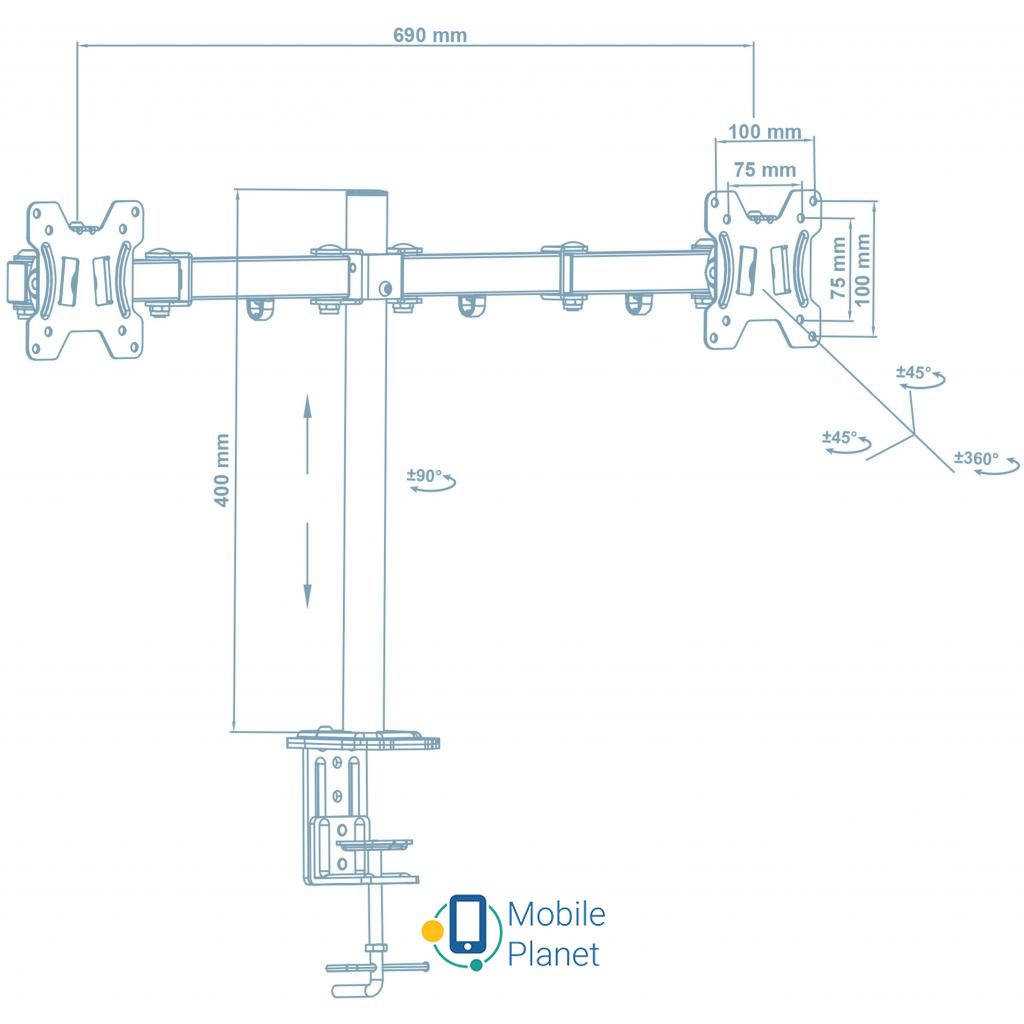 Walfix DM-400B (UA) Тип: поворотно-наклонный;