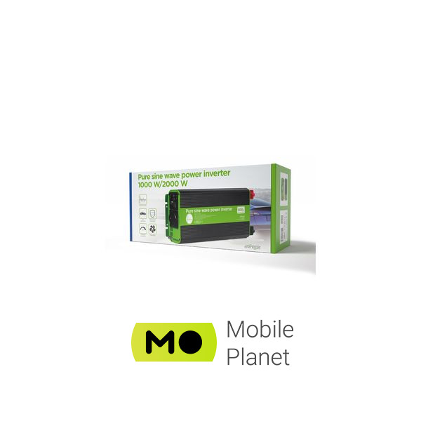 12V/230V 1000W (2000W peak power) чистая синусоида EnerGenie (EG-PWC-PS1000-01) (UA) Входное напряжение: 12 В;