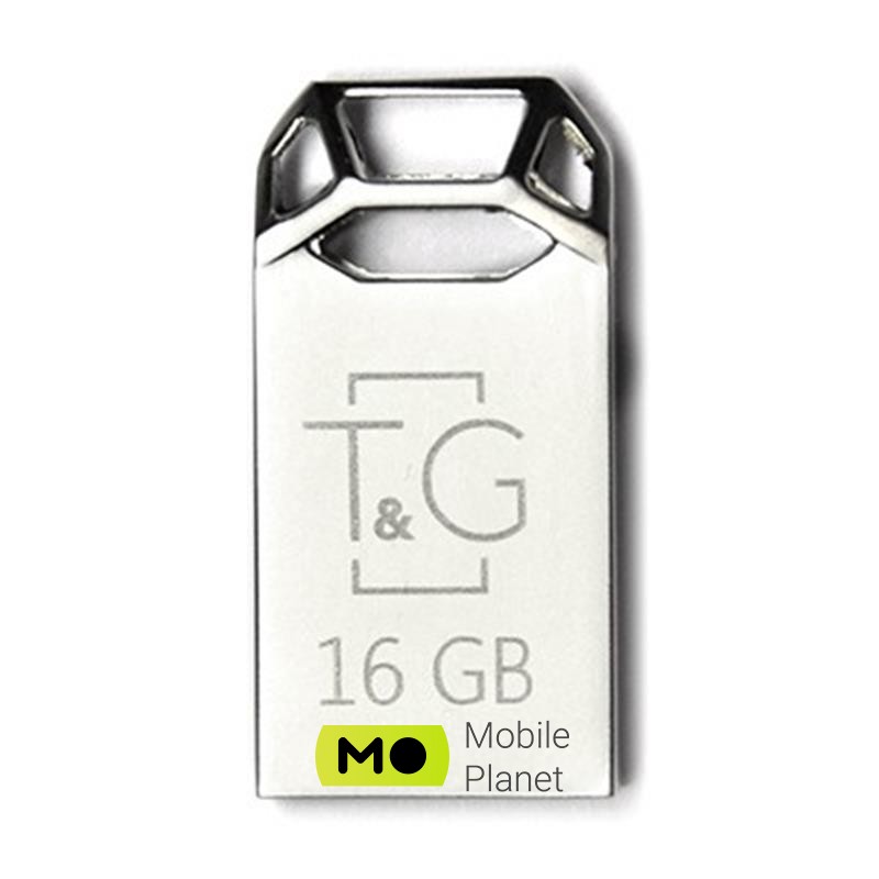 16GB T&G 110 Metal Series Silver (TG110-16G) Інтерфейс: USB 2.0; Обсяг пам'яті: 16
