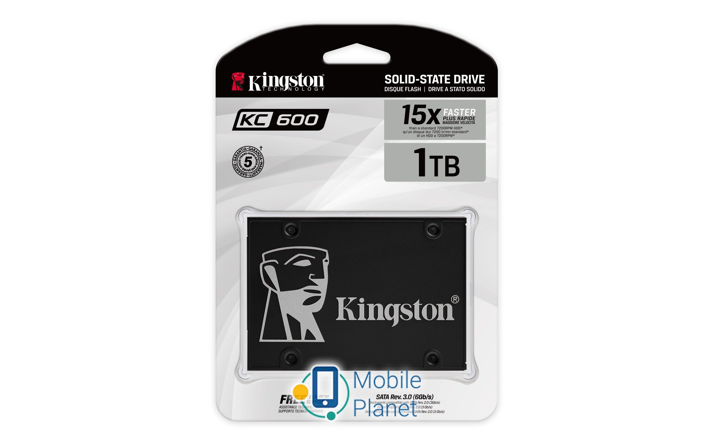 1TB Kingston KC600 2.5 SATAIII 3D TLC (SKC600/1024G) Об'єм жорсткого диска: 1 ТБ;