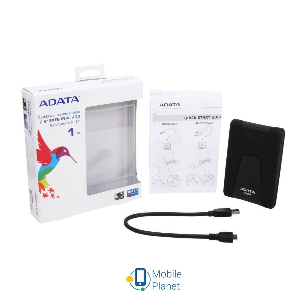 2.5 1TB ADATA (AHD650-1TU31-CBK) Тип: Високошвидкісні,