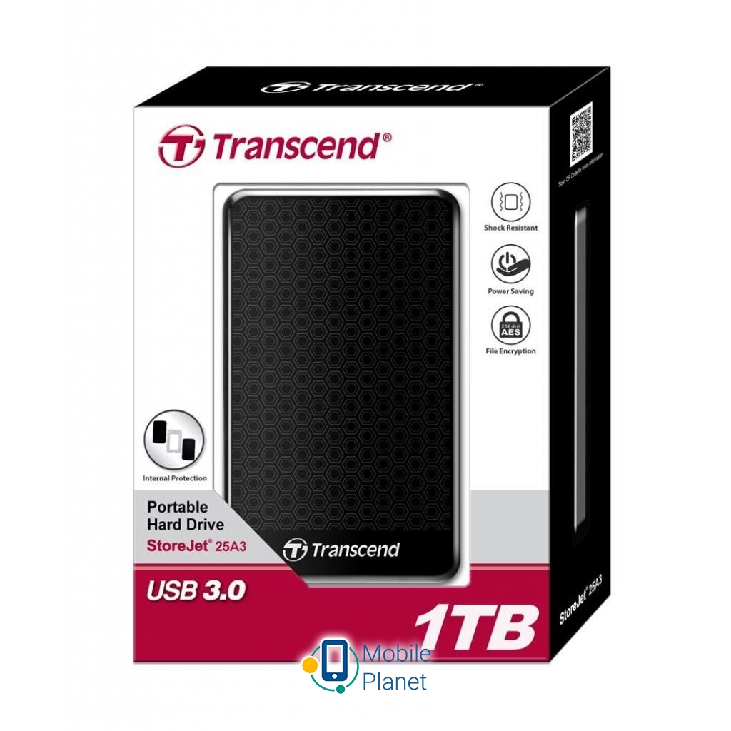 2.5 1TB Transcend (TS1TSJ25A3K) Тип: Високошвидкісні;