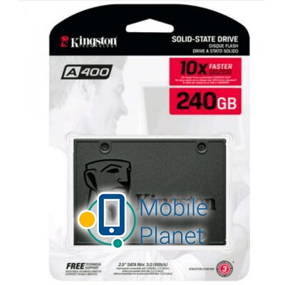 2.5 240GB Kingston (SA400S37/240G) Призначення: для комп'ютера, для