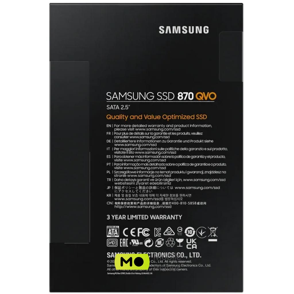 2.5 2TB Samsung (MZ-77Q2T0BW) Тип: внутренний; Тип флеш-памяти: