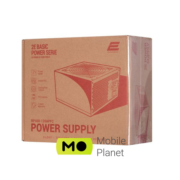 2E BASIC POWER (400W), 80, 120mm, 1xMB 24pin(20+4), 1xCPU 8pin(4+4), 3xMolex, 4xSATA, 1xPCIe 8pin( (2E-BP400-120APFC) (UA) Тип БП: для компьютеров;