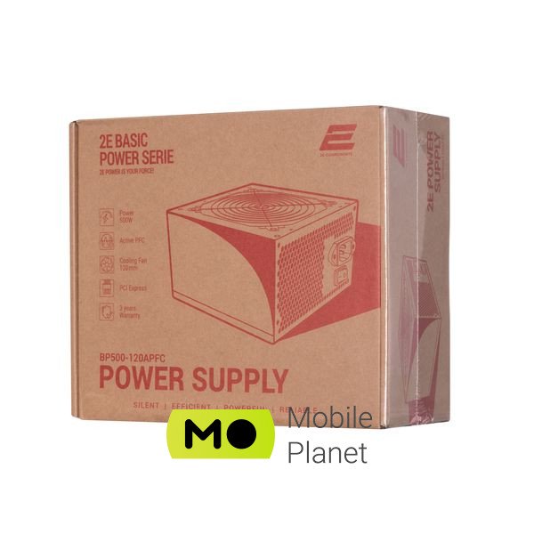 2E BASIC POWER (500W), 80, 120mm, 1xMB 24pin(20+4), 1xCPU 8pin(4+4), 3xMolex, 4xSATA, 2xPCIe 8pin( (2E-BP500-120APFC) (UA) Тип БП: для компьютеров;