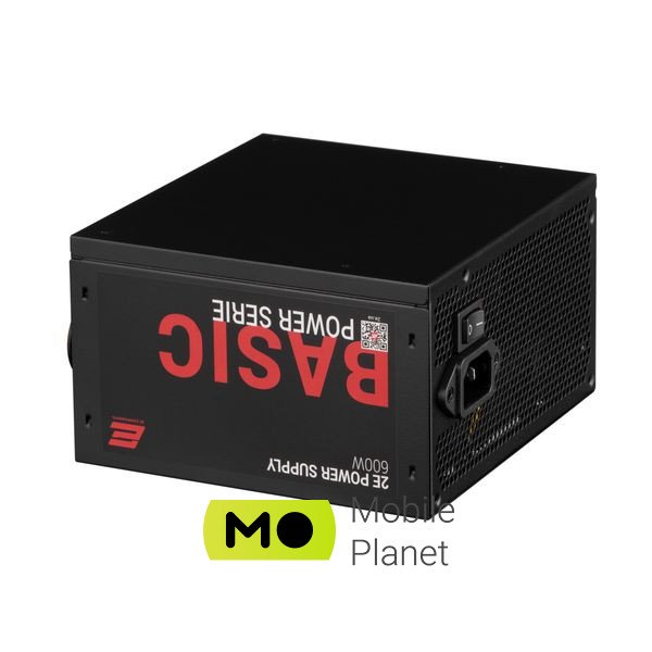 2E BASIC POWER (600W), 80, 120mm, 1xMB 24pin(20+4), 1xCPU 8pin(4+4), 3xMolex, 4xSATA, 2xPCIe 8pin( (2E-BP600-120APFC) (UA) Модуль PFC активний