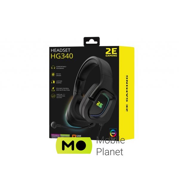 2E HG340 RGB USB 7.1 Black (2E-HG340BK-7.1) (UA) Тип пристрою: гарнітура; Тип: