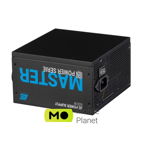 2E MASTER POWER (650W), >80, 80+ White, 120mm, 1xMB 24pin(20+4), 1xCPU 8pin(4+4), 3xMolex, 5xSATA, (2E-MP650-120APFC) (UA) Модуль PFC активный