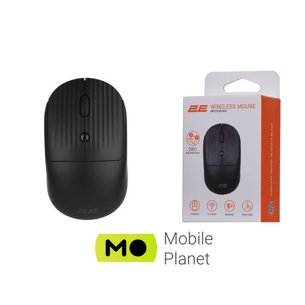 2E MF218 Silent Wireless/Bluetooth Black (2E-MF218WBK) (UA) Разрешение (max) 1600 dpi