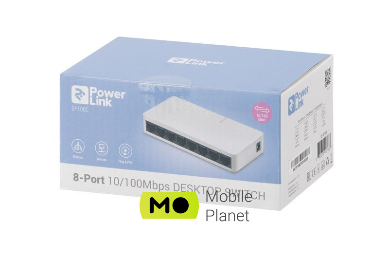 2E PowerLink SF108C (2E-SF108C) (UA) Індикатори Power (на пристрій); Link/Activity (на порт)