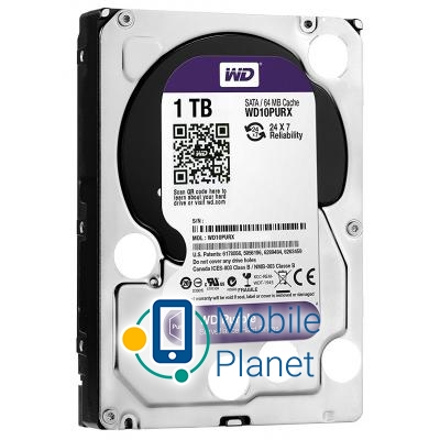 3.5 1TB Western Digital (WD10PURZ) Объем: 1 TB; Скорость вращения