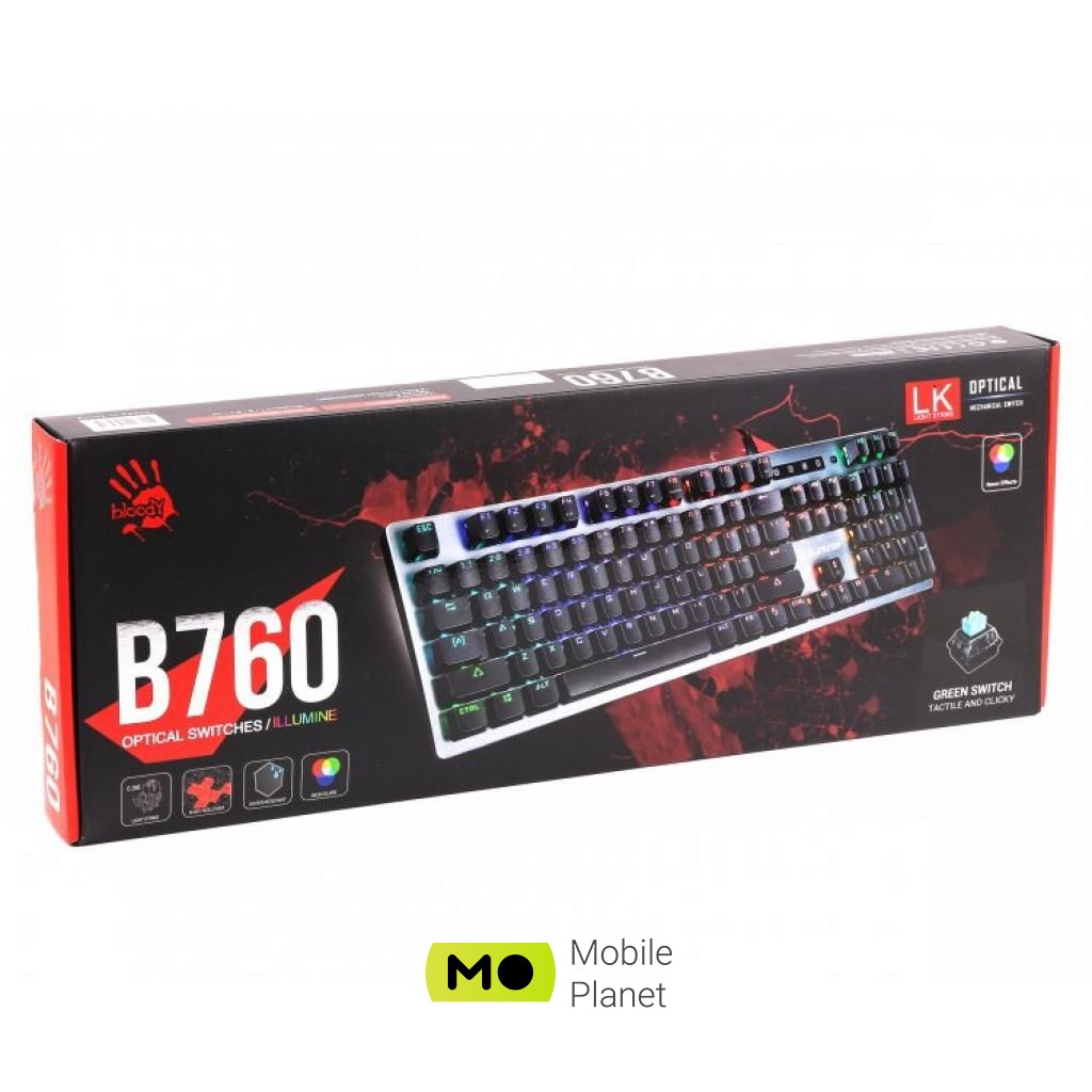 A4tech Bloody B760 Green Sw Black Тип: ігрова; Призначення: для ПК;