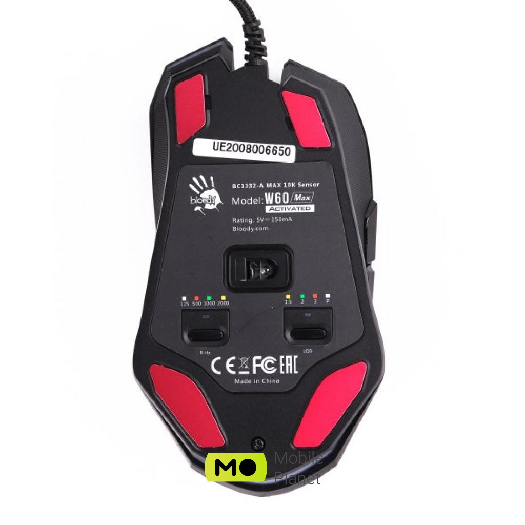 A4tech Bloody W60 Max Stone black (UA) Тип сенсора  оптичний