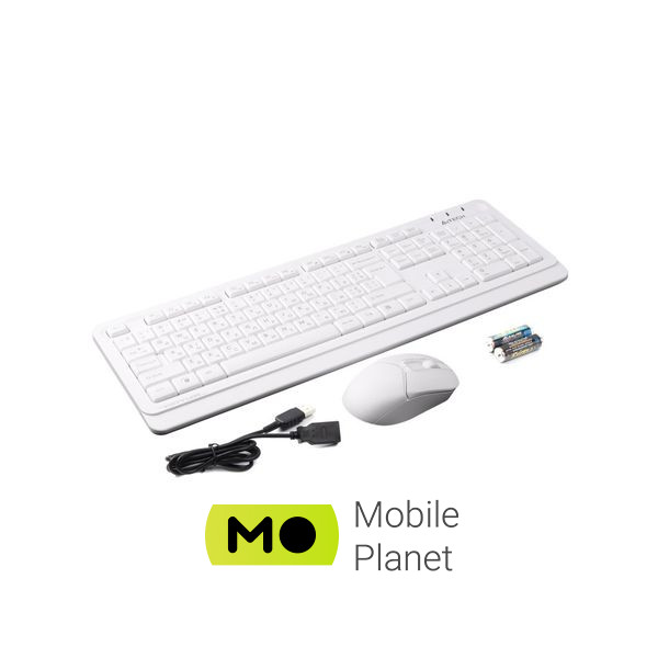 A4Tech FG1012 Wireless White (UA) Розміри клавіатури 456 х 156 х 24 мм