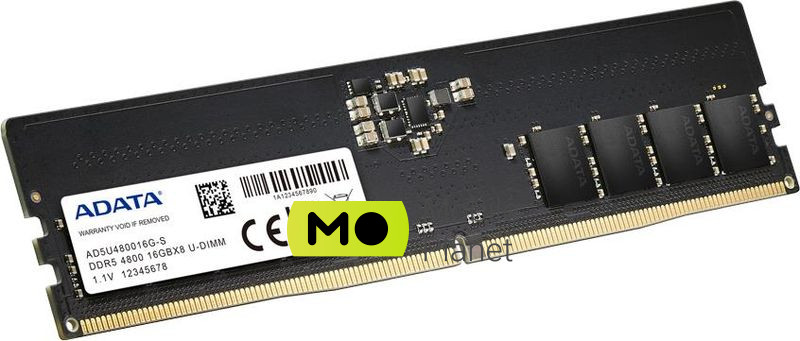 ADATA 16GB (1x16GB) 4800MHz CL40 Premier (AD5U480016G-S) EU Тип памяти  DDR5