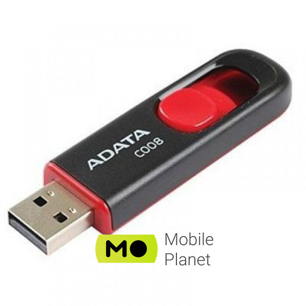 ADATA 64GB C008 Black+Red USB 2.0 (AC008-64G-RKD) (UA) Тип: Классические, С выдвижным