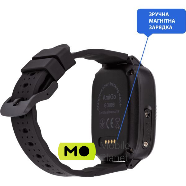 Amigo GO008 MILKY GPS WIFI Black (873291) Тип: детские; Форма часов: