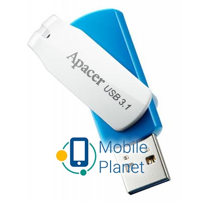 Apacer 32GB AH357 Blue USB 3.1 (AP32GAH357U-1) (UA) Тип: Високошвидкісні,