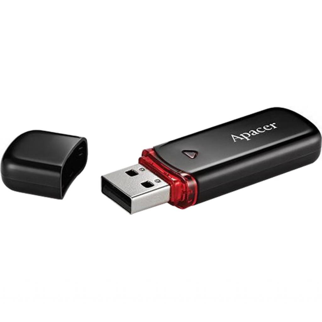 Apacer 64GB AH333 black USB 2.0 (AP64GAH333B-1) Тип: Классические; Объем памяти: