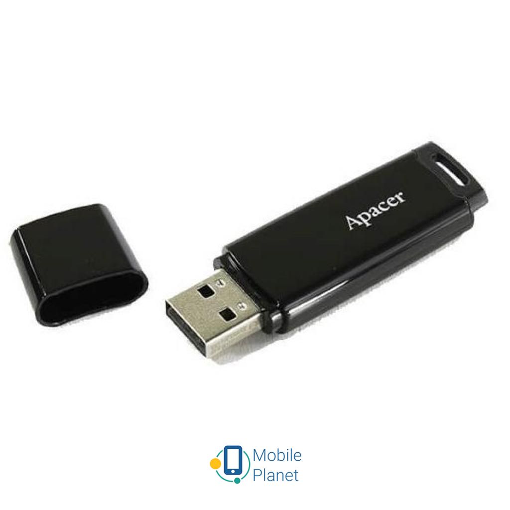 Apacer 64GB AH336 Black USB 2.0 (AP64GAH336B-1) Объем памяти 64 Gb