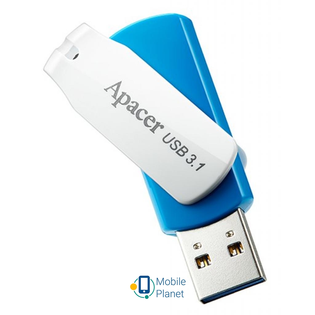 Apacer 64GB AH357 Blue USB 3.1 (AP64GAH357U-1) (UA) Тип: Високошвидкісні,