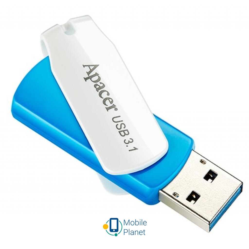 Apacer 64GB AH357 Blue USB 3.1 (AP64GAH357U-1) (UA) Тип: Высокоскоростные,