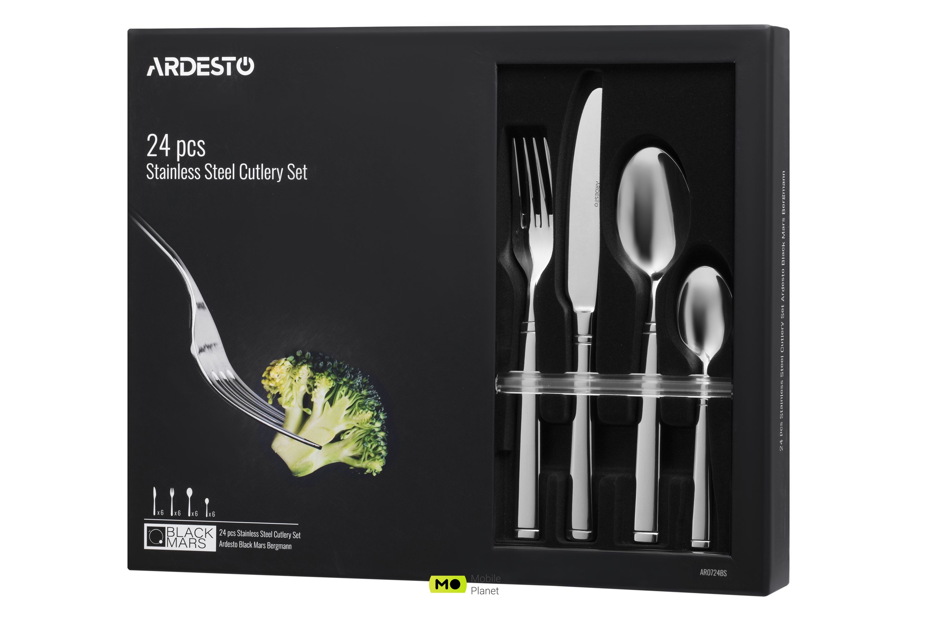 ARDESTO Black Mars (Bordeaux 24 пр.) (AR0724BS) (UA) Тип Набір столових приладів