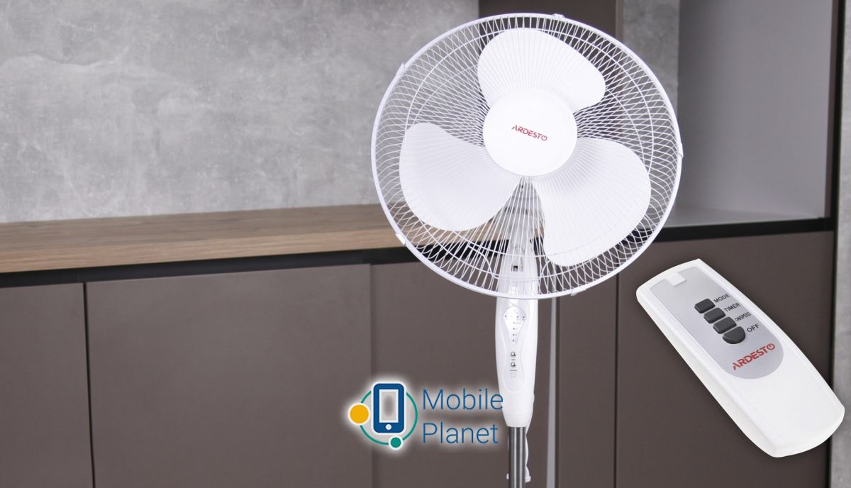 ARDESTO FN-R1608RW з ПДУ (UA) Вентилятор підлоговий білого