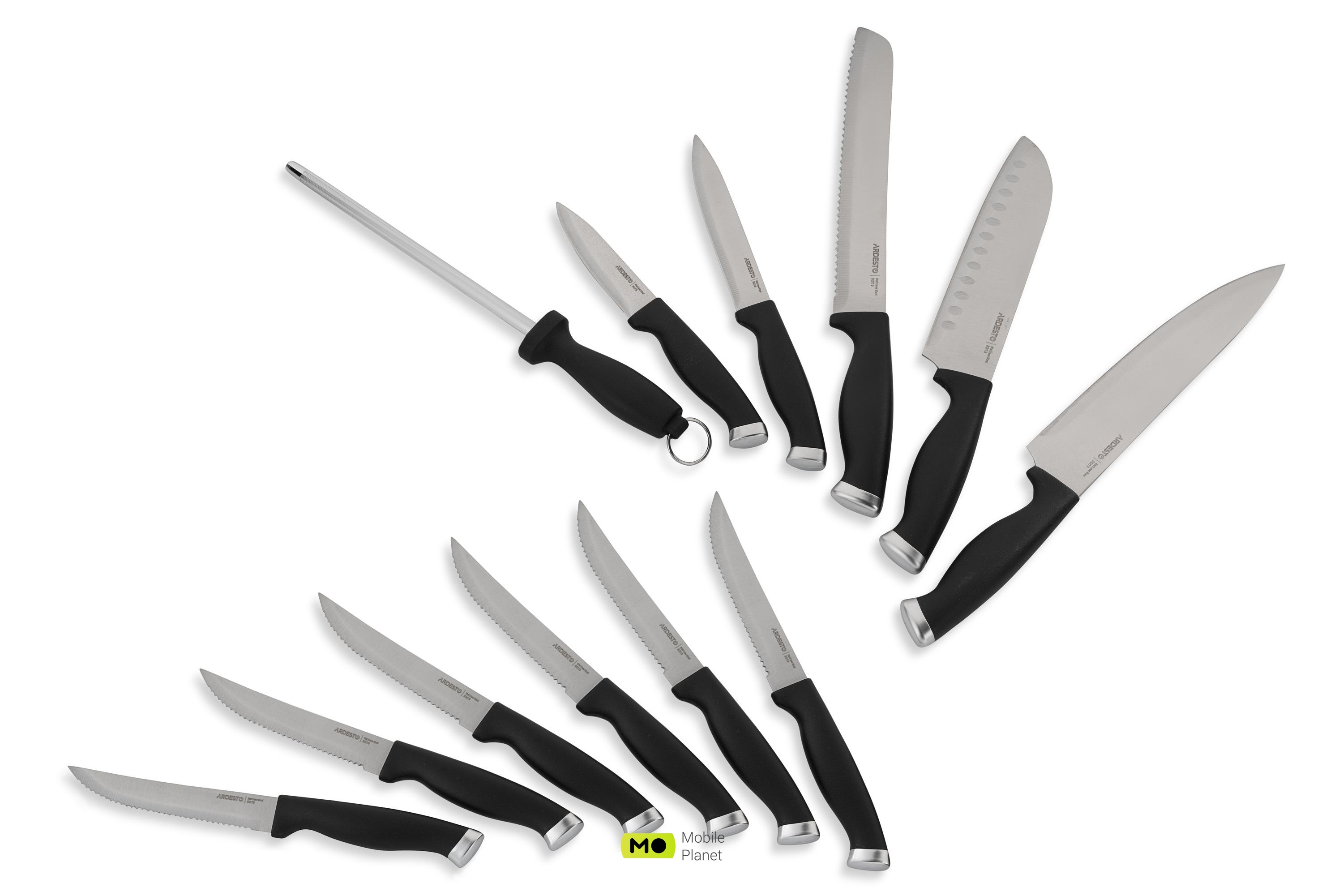 ARDESTO Gemini Gourmet 14 пр. (AR2114SW) (UA) Японский нож Santoku 16,5 см