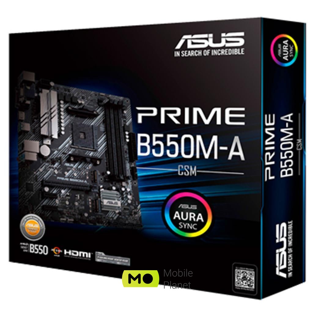 ASUS PRIME B550M-A/CSM (90MB14I0-M0EAYC) (UA) Призначення: звичайна; Сокет: AM4;