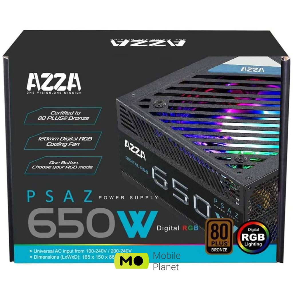 AZZA 650W (PSAZ 650W ARGB) (UA) Тип БП: для компьютеров;