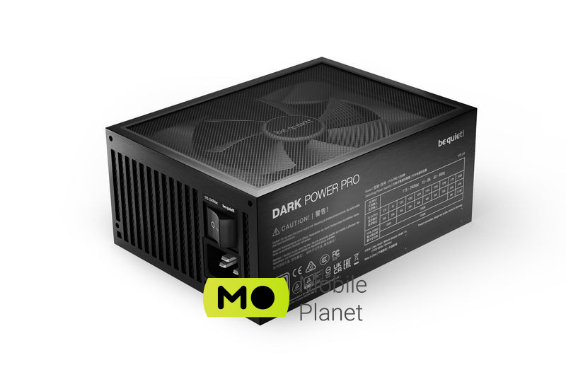be quiet! DARK POWER PRO 13 1300W Plus Titanium (BN331) EU Ефективність  92-94% при 230 В і 20-100% навантаження.