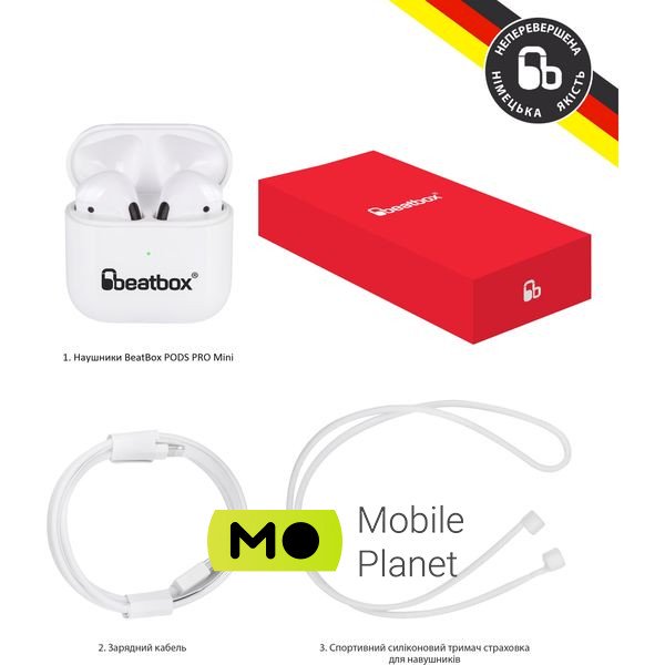 BeatBox PODS PRO Mini White (bbppromw) (UA) Тип устройства гарнитура