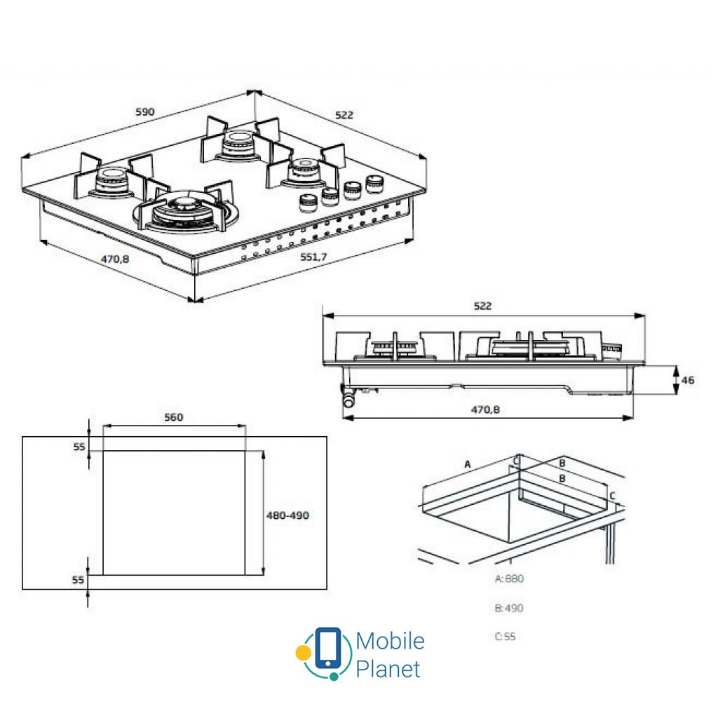 BEKO HILW64225S Тип поверхні: газова; Матеріал