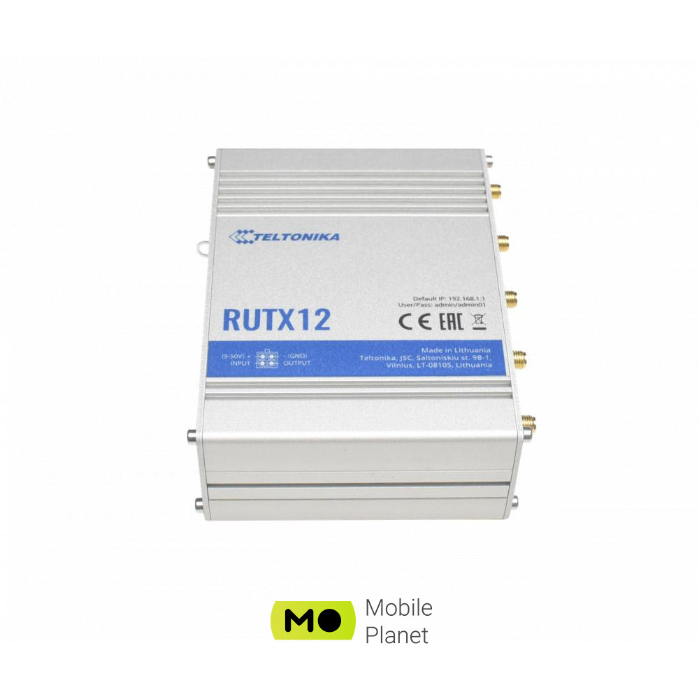Бездротовий маршрутизатор (роутер) Teltonika RUTX12 (UA) Максимальна швидкість з'єднання, Мбіт/с 867