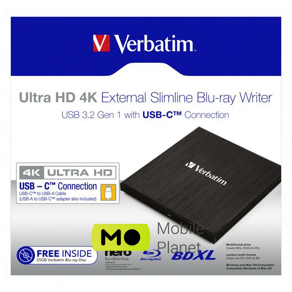 Blu-Ray Verbatim 43888 (UA) Призначення: зовнішній;