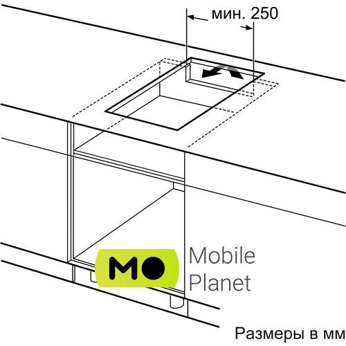 Bosch PIB 375 FB 1 E Профіль з боків панелі; Може