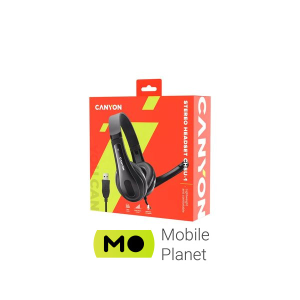 Canyon CHSU-1 USB Black (CNS-CHSU1B) (UA) Тип устройства: гарнитура; Тип: