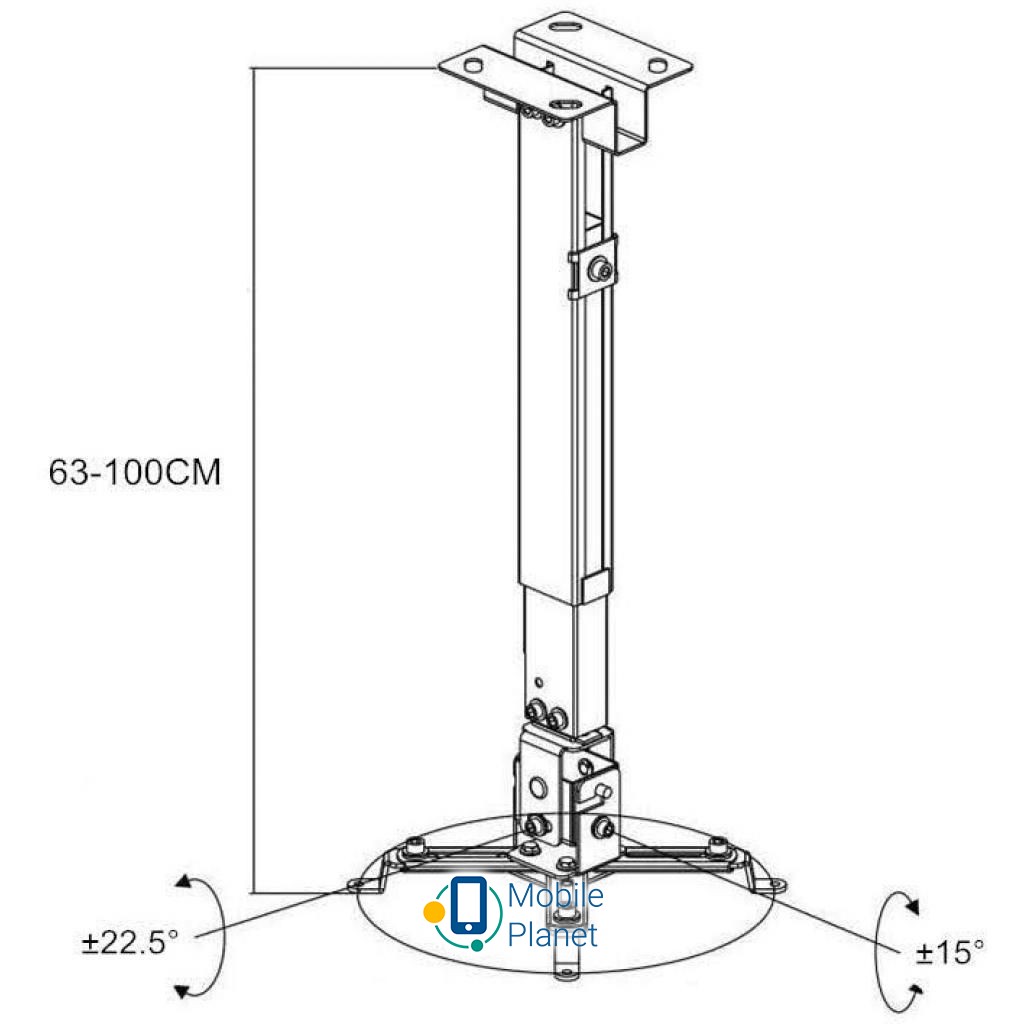 CHARMOUNT PRB63-100 Black (UA) Тип кріплення стель