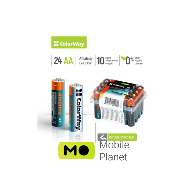 ColorWay AA LR6 Alkaline Power (щелочные) * 24 plastic box (CW-BALR06-24PB) (UA) Типоразмер AA