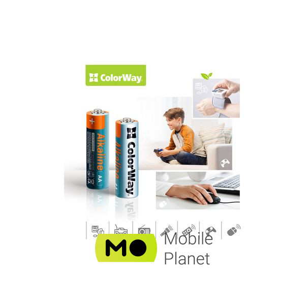 ColorWay AA LR6 Alkaline Power (лужні) * 8 blister (CW-BALR06-8BL) (UA) Форма батареї циліндрична