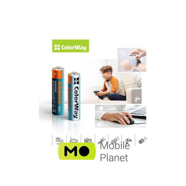 ColorWay AAA LR03 Alkaline Power (лужні) * 2 blister (CW-BALR03-2BL) (UA) Форма батареї циліндрична
